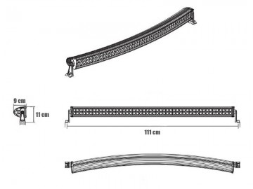 Barra led xt 240w 18400lm curva extra big 4043 625