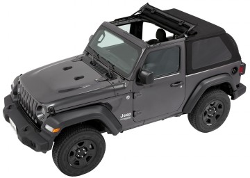 Bestop trektop nx jl 2dr installed front angle top open