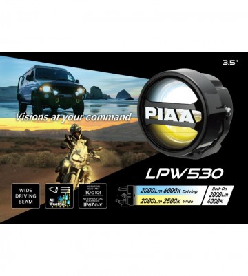 Piaa lpw530 led wide driving set whitddeyellow beam