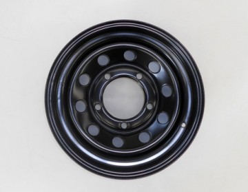 Steel wheel 7x16 8 black for discovery ii